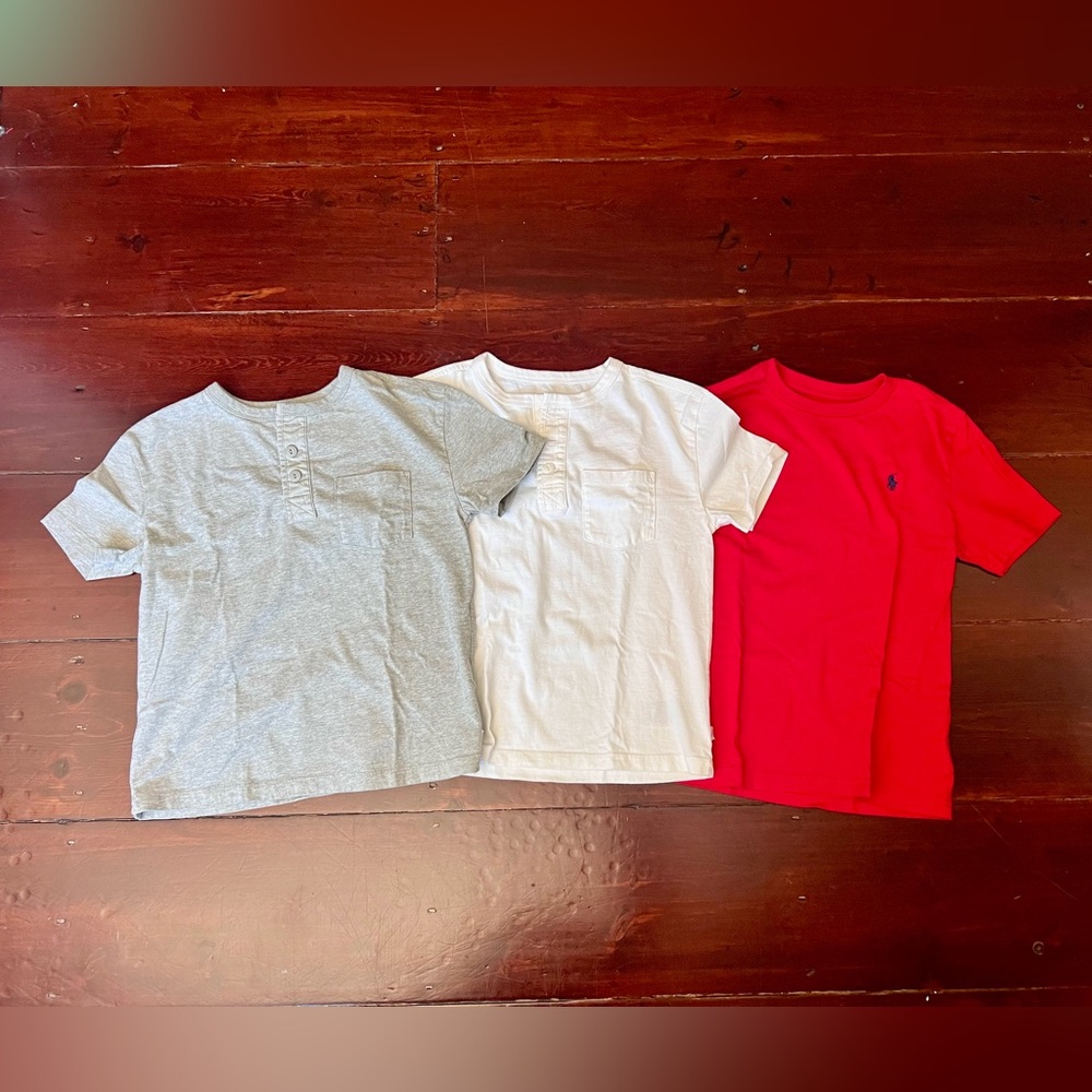 GAP Kids' Short Sleeve Tee duo and polo t-shirt - Gray, White, Red